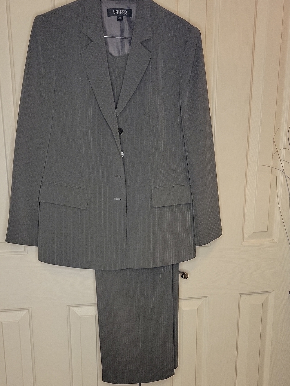 Kasper Woman's Gray Pinstripe Two-Piece Suit